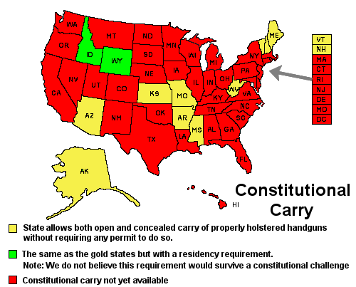 constitutional carry states map Constitutional Carry Opencarry Org