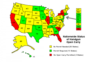 reciprocity opencarry laws permit rights peaceable journey handgun signs jurisdictions